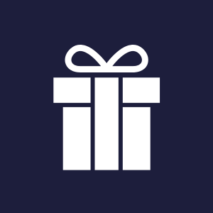 Symbol eines Geschenks in einer Geschenkbox